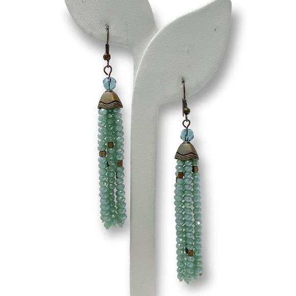 Boho Bohemian Beaded Tassel Drop Hook Retro Earrings - Picture 1 of 5